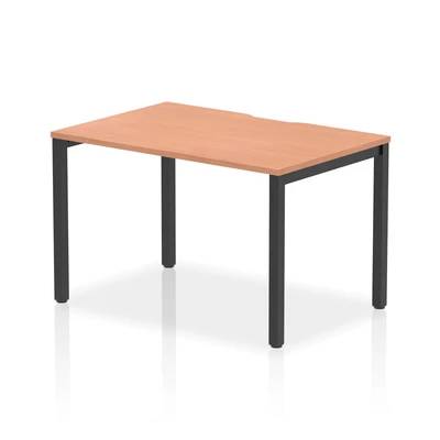 Image of Evolve Plus 1200mm Single Starter Bench Desk Beech Top Black Frame