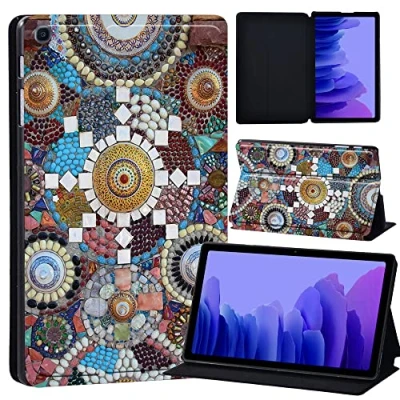 Image of Printed Case for Samsung Galaxy Tab A7 10.4 2020 (SM T500/ T505/ T507), Slim Lightweight Protective Hard Cover (multi color gem stone)