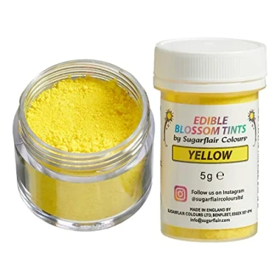 Image of Sugarflair Yellow Food Colouring Powder Dust, Use on Cake Surfaces, Decorations or Colour Sugarpaste, Fondant, Icing, Chocolate, Buttercream, Royal Macarons and More! 5g