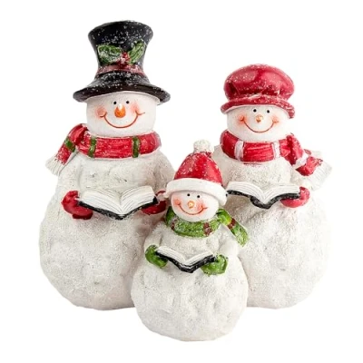 Image of Snowman Family Ornament 13cm x 14cm 10cm