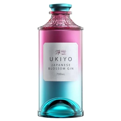 Image of UKIYO Blossom Japanese Craft Gin Floral Cherry Blossom, Yuzu and Sakura Distilled with 5 native botanicals 40% ABV 70 cl