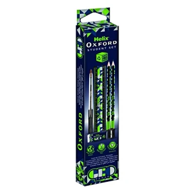 Image of Helix Oxford Geo Student Set School Essential in Blue and Green