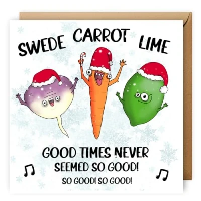 Image of Funny Christmas Card, Xmas Cards for Her and Him, Humorous Girlfriend or Wife Daughter Mum Husband Card Rude