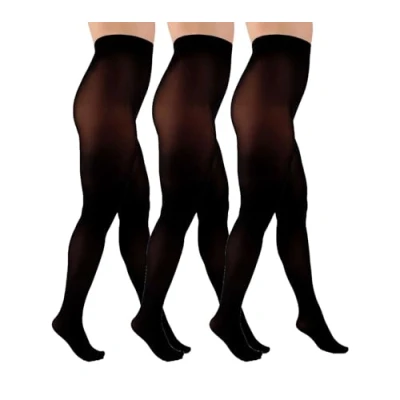 Image of Aurellie Black Opaque Women Tights Work Everyday Uniform 60 denier 3 PACK