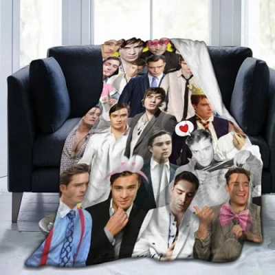 Image of Ldsgdfst Blanket Chuck Bass Ed Westwick Soft and Comfortable Wool Fleece Throw Blankets for Sofa Office car Camping Yoga Travel Home Decoration Cozy Plush Beach Gift 50&quot;x40&quot;