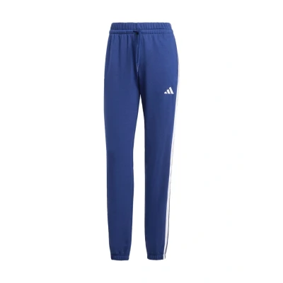 Image of adidas Women&#039;s Essentials 3 Stripes French Terry Cuffed Pants, Dark Blue/White, XXS