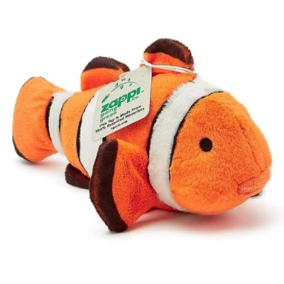 Image of Zappi Co Ultra Soft Clown Fish Plush Toy (22 cm Length) 100% Recycled, Eco Friendly, Newborn Gift, Realistic Lifelike