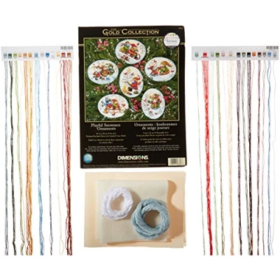 Image of Dimensions Playful Snowmen, Cotton, Multi Colour