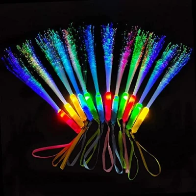 Image of 30pcs Light Up Wand, Glow Sticks Party Favors, 3 Modes Colorful Flashing Fibre Optic Lights Sensory Wand LED in The Dark Wands for Supplies