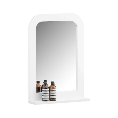 Image of Sobuy Wall Mirror Mounted Bathroom with Storage Shelf,BZR162 W