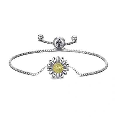 Image of Philip Jones Daisy Friendship Bracelet Created with Zircondia® Crystals