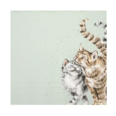 Image of Wrendale Designs Pack Of 20 &#039;Feline Good&#039; Lunch Napkin
