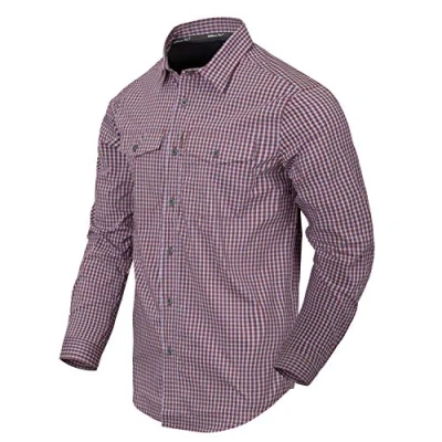 Image of Helikon Tex Covert Concealed Carry Shirt Cotton Blend SCARLET FLAME CHECKERED L/Regular