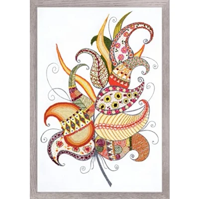 Image of RIOLIS Magic Feather Embroidery, Cotton, Multi Colour, 21 x 30 0.1 cm
