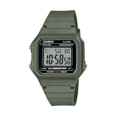 Image of Casio Illuminator Alarm Chronograph Digital Watch 50M Water Resistant W217H 3AV, Green