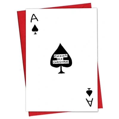 Image of Brainbox Candy Official David Shrigley Rude Funny Christmas Cards Brother Card Offensive &#039;Ace Christmas&#039; Sold Exclusively