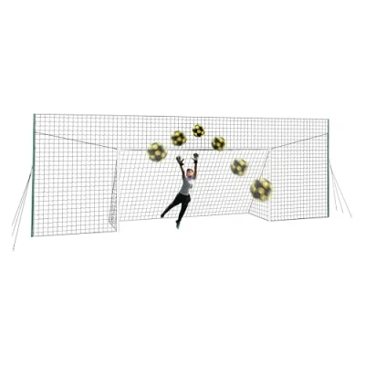 Image of Open Goaaal Football Goal &amp; Backstop Net with Rebounder Large Size Adjustable Width Sports Netting for Backyard Barrier