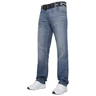 Image of Crosshatch Mens New Techno Straignt Leg Jeans Mid Used Look W30 L32