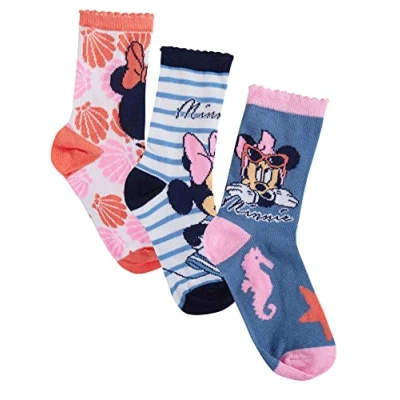Image of Minnie Mouse Socks (Pack of 3) Blue EU 23 26