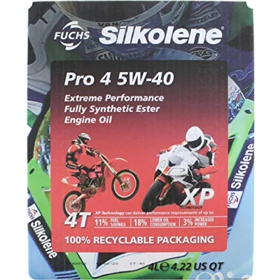 Image of Silkolene PRO 4 5W 40 5W40 XP Full Synthetic Ester Bike Engine Oil Litres 4L Lube Cube Box