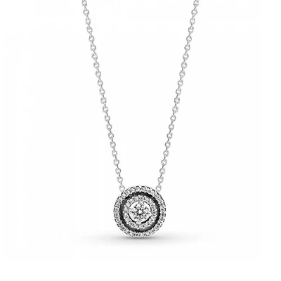Image of Pandora Timeless Sparkling Double Halo Sterling silver collier with clear cubic zirconia