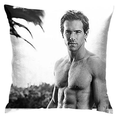 Image of Ryan Reynolds Pillow Covers Double Sided Plush Cases Dorm Decor for Bedroom Living Room 45cmx45cm