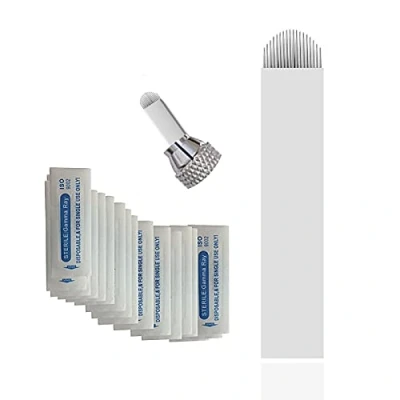 Image of Pinkiou Eyebrow Tattoo Needles Disposable Microblading Curved Embroidery Arc Blades (R18)