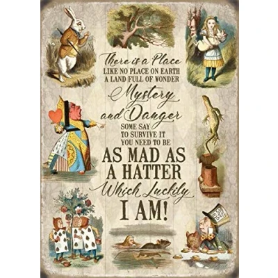 Image of og There Is A Place. Alice In Wonderland Collage Fridge Magnet 90mm x 70mmm