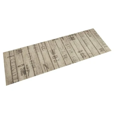 Image of vidaXL Taupe Velvet Kitchen Mat Fence Printed Anti Fatigue Runner Rug, Non Slip, Absorbent, Washable, Indoor/Outdoor, 180x60cm