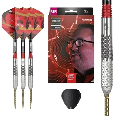 Image of TARGET Darts Stephen Bunting G5 95% Tungsten Dart Set (18G), Steel Tip Swiss Point Generation 5 Player Edition with Points, Professional Set, Tool Included