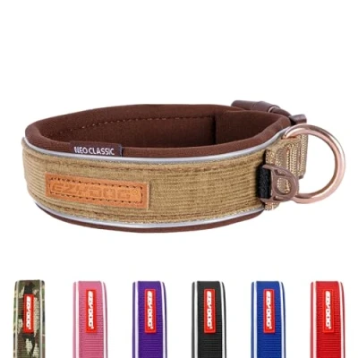 Image of EZYDOG Classic Neo Dog Collar Small, Medium, Large Dogs, Reflective Collar, Supreme Comfort, Soft Neoprene Material, Non Corrosive (Medium (39 44cm), Corduroy)