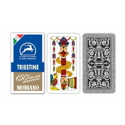 Image of Modiano Triestine regional playing cards, Blue Color, 300146