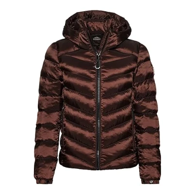 Image of Superdry Women&#039;s Hooded Fuji Padded Jacket, Dark Oak Brown, UK 14