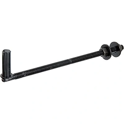 Image of Gah Alberts 306861 Screw Through Hinge Pin for Mounting on Posts / M12 Thread/Pin Diameter 16 mm/Length 300 mm/Height 70 mm/Varnished Black