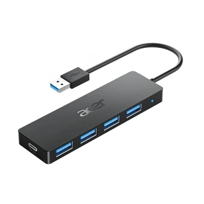 Image of Acer USB Hub, 4 Ports Multiple 3.0 Data Hub for Laptop with C Power Port, Extender A Port Laptop, Windows, Linux, PC, and More(0.7ft)