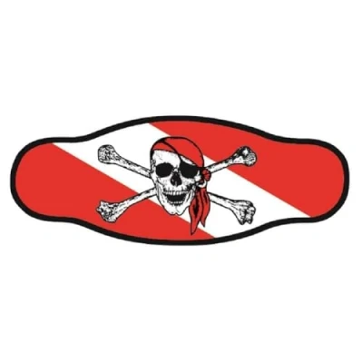Image of Best divers IN/SDFL, Neoprene Mask Strap Double Sheet, Jolly Roger