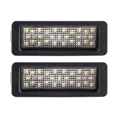 Image of Set LED License Plate Lights compatible with Volvo V40 2012 2019, Black