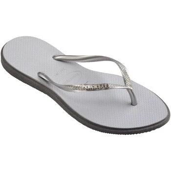 Image of Havaianas SLIM Point Tbar sandals, Women&#039;s, Size: 6/6.5, Steel grey Synthetics
