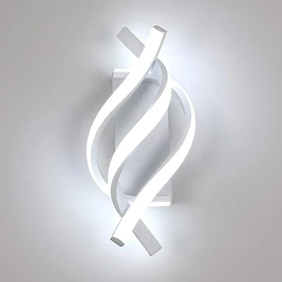 Image of Comely Modern LED Wall Lamp, 22W Lights Indoor, White Acrylic Sconce for Bedroom Living Room Office Restaurant Hallway, Cool 6500K