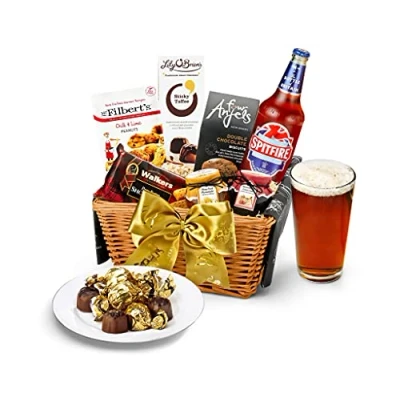 Image of Classic Ale Gift Basket Windermere Hamper with Real Ale, Shortbread, Chocolates, Jam Craft Gifts for Dad, Birthday Hampers, from Regency Hampers