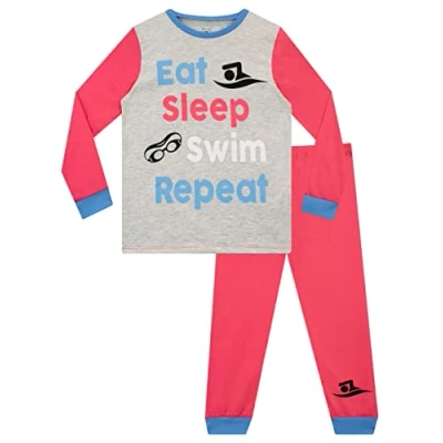 Image of Harry Bear Girls Pyjamas Swimmer Pink 10 11 Years