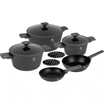 Image of Berlinger Haus 10 Pcs Aluminium Non Stick Induction Cookware Set Pots and Pans with Lids for Home Kitchen Oven Dishwasher Safe, Eco Friendly Compatible All Stoves, Cooking