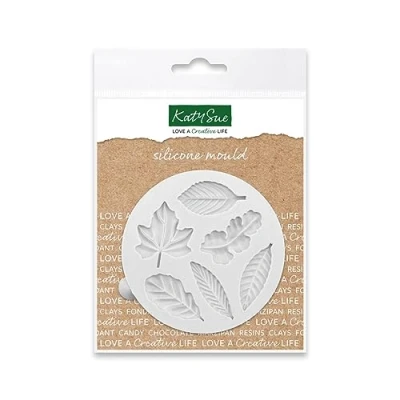 Image of Katy Sue Miniature Leaf Selection Silicone Mould for Cake Decorating &amp; Craft Makes 6 Designs Size 80 x 75 10mm