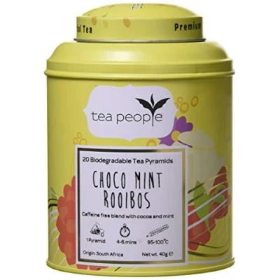 Image of Tea People Choco Mint Rooibos, 20 Pyramids in Tin Caddy