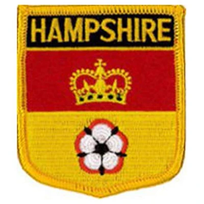 Image of Klicnow Hampshire County (Shield) Embroidered Patch 6cm X 7cm (2 1/2&quot; 2 3/4&quot;)