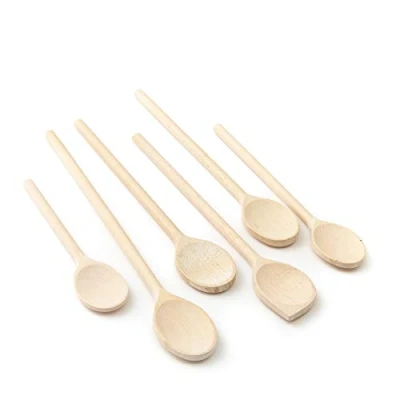 Image of Tuuli Kitchen 6 Piece Wooden Cooking Spoons Utensil Set (6X Spoon 18cm 35cm Lenght)
