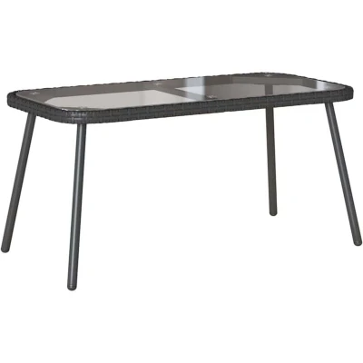 Image of vidaXL Coffee Table Black 90x45x42 cm Poly Rattan