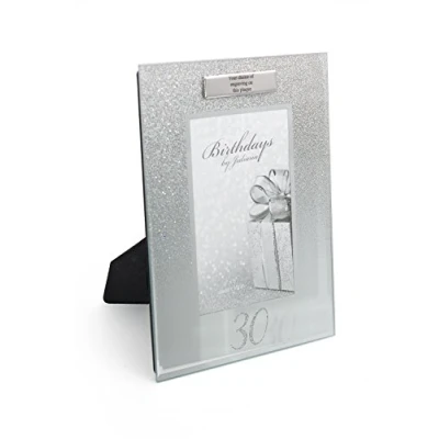 Image of Personalised 30th Birthday Photo Frame Silver Glitter Gift