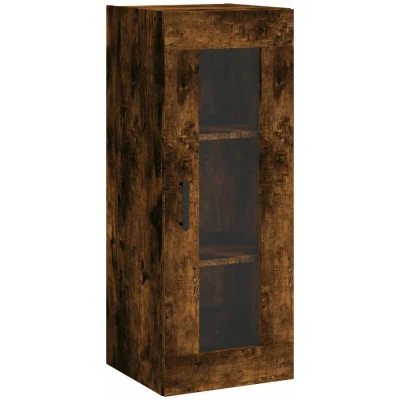 Image of vidaXL Wall Mounted Cabinet Smoked Oak 34.5x34x90 cm
