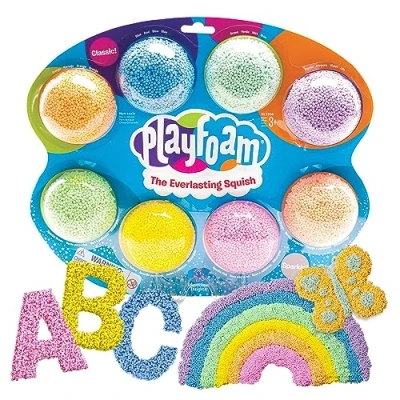 Image of Learning Resources Playfoam Combo 8 Pack Reusable Modelling Compound 4 Colours Sparkle Shades Never Dries Out Creative Sensory Play &amp; Fidget Toy Gifts for 3 5 6 7 Year Old Kids Boys Girls